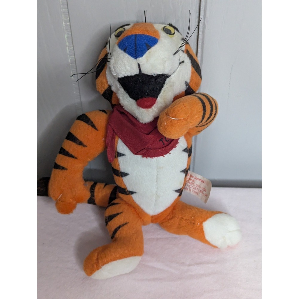 Tony The Tiger Kelloggs frosted flakes 8" stuffed toy plush vintage 1997 jointed